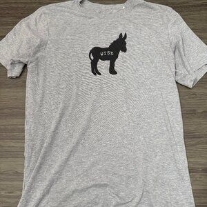 Wise-Ass Graphic T-Shirt -- Gray Donkey Tee -- Good Condition